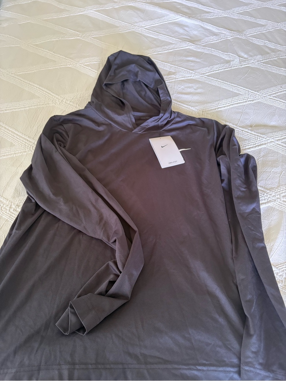 Nike Women’s Hooded Long-Sleeve Shirt - Charcoal Gray